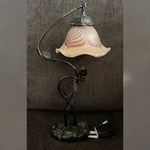 Tiffany Style Table Lamp with Bird Design